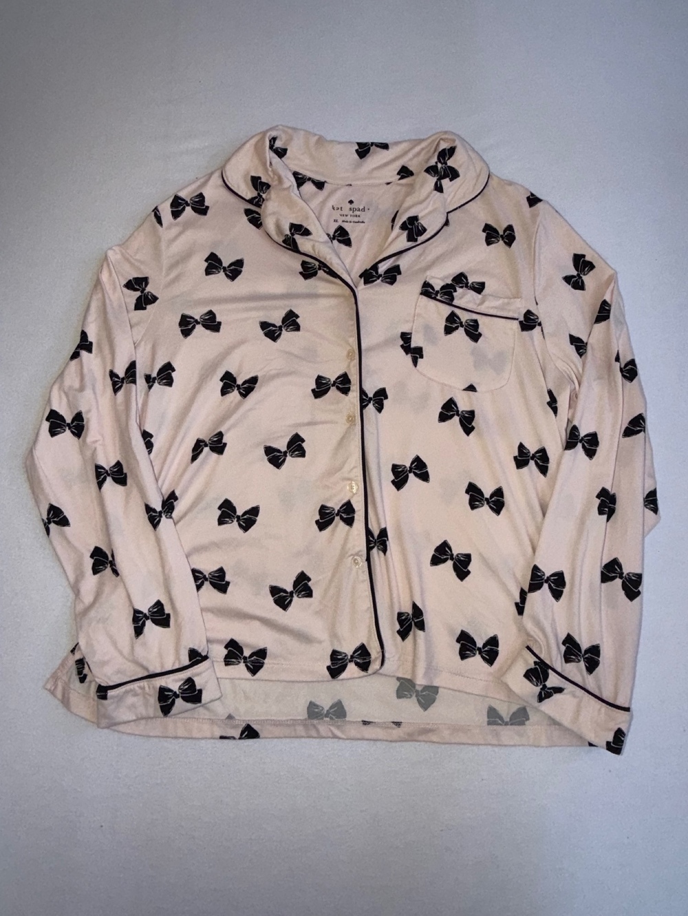 Kate Spade Bow Print Pajama Top - Picture 1 of 5